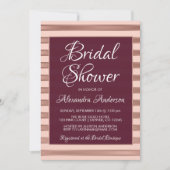 ブルゴーニュとバラ金ゴールドスウィートブライダルシャワー 招待状 (正面)