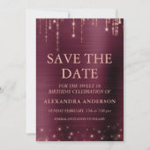 ブルゴーニュとバラ金ゴールドスウィート16日付を保存 招待状 (正面)