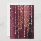 ブルゴーニュとバラ金ゴールドスパークル結婚ズ 招待状 (裏面)