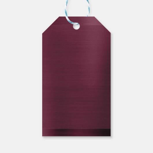 ブルゴーニュとバラ金ゴールドブライダルシャワー ギフトタグ (裏面)