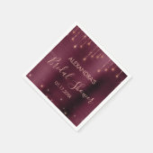 ブルゴーニュとバラ金ゴールドブライダルシャワー スタンダードカクテルナプキン (角)