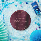 ブルゴーニュとバラ金ゴールドブライダルシャワー ペーパープレート (パーティー)