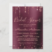 ブルゴーニュとバラ金ゴールドブライダルシャワー マグネット招待状 (正面)