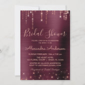 ブルゴーニュとバラ金ゴールドブライダルシャワー 招待状 (正面)