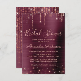 ブルゴーニュとバラ金ゴールドブライダルシャワー 招待状