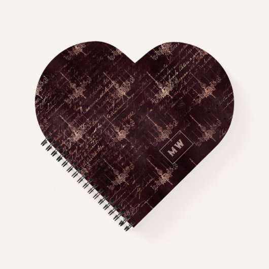 ブルゴーニュとバラ金ゴールドヴィンテージ書 ノートブック (正面)