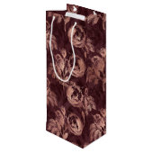 ブルゴーニュとバラ金ゴールドヴィンテージ結婚フローラ ワインギフトバッグ (裏面アングル)