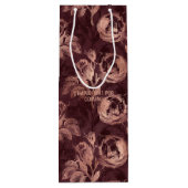 ブルゴーニュとバラ金ゴールドヴィンテージ結婚フローラ ワインギフトバッグ (裏面)