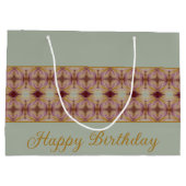 ブルゴーニュとピンクとティール（緑がかった色） ラージペーパーバッグ (裏面)