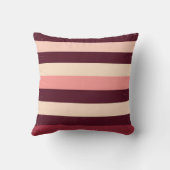 ブルゴーニュとピンクのグランジストライプ クッション (裏面)
