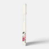 ブルゴーニュとピンクのバラが黄色モノグラムのい Case-Mate iPhoneケース (裏面 / 右)