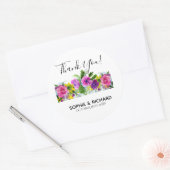 ブルゴーニュとピンクのフローラガーラン ラウンドシール (封筒)