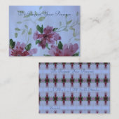 ブルゴーニュとピンクのフローラ ノートカード (正面/裏面)