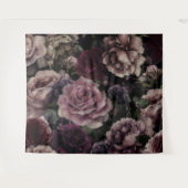 ブルゴーニュとピンクのヴィンテージのバラ タペストリー (正面(横))