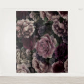 ブルゴーニュとピンクのヴィンテージのバラ タペストリー (正面)