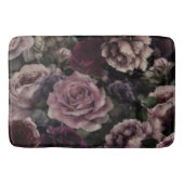 ブルゴーニュとピンクのヴィンテージのバラ バスマット (正面)