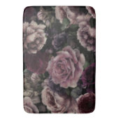 ブルゴーニュとピンクのヴィンテージのバラ バスマット (正面縦)