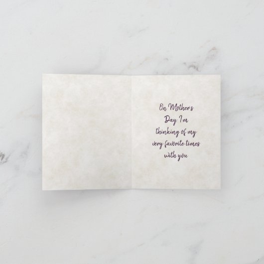 ブルゴーニュとピンクの水彩フローラ母の日 カード (内部)