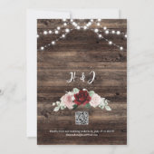 ブルゴーニュとピンクの花嫁衣裳の色合いが織りなす、風情ある田舎婚の結婚式 招待状 (裏面)