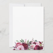 ブルゴーニュとピンクエレガントフローラ結婚ズ セーブザデート (裏面)