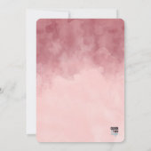 ブルゴーニュとピンクグラデーションの水彩誕生 案内状 (裏面)