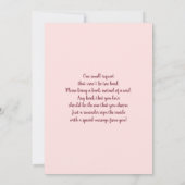 ブルゴーニュとピンクボホベイビーシャワーガール招待状 招待状 (裏面)