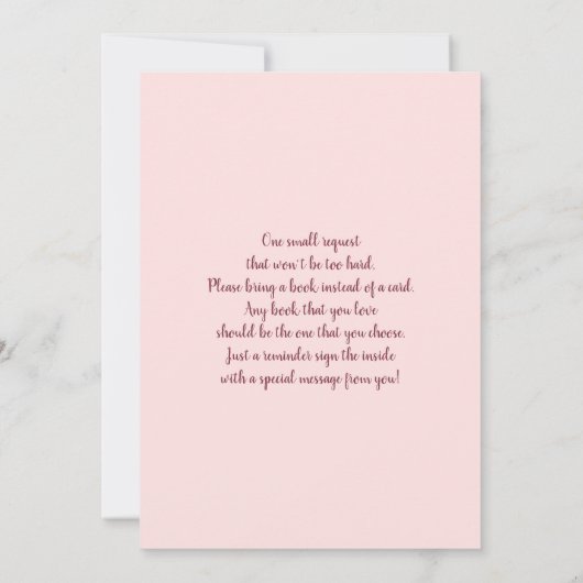 ブルゴーニュとピンクボホベイビーシャワーガール招待状 招待状 (裏面)