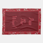 ブルゴーニュとピンク キッチンタオル (横)