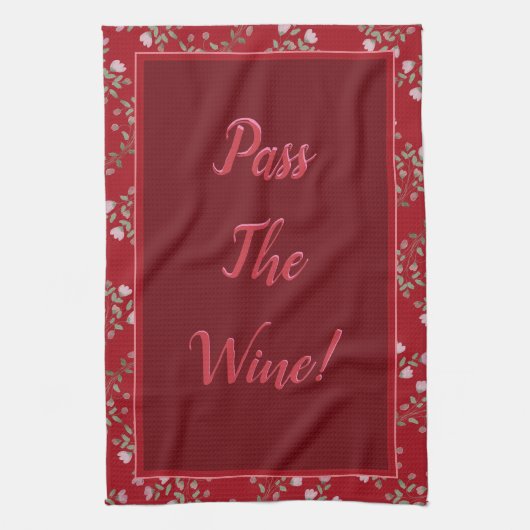 ブルゴーニュとピンク キッチンタオル (縦)