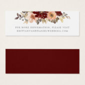 ブルゴーニュとピーチのフローラ結婚のWebサイトの挿入 (正面&裏面)