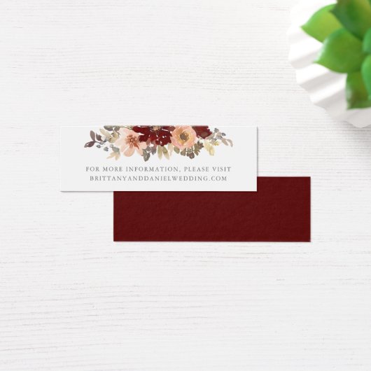 ブルゴーニュとピーチのフローラ結婚のWebサイトの挿入 (デスク)