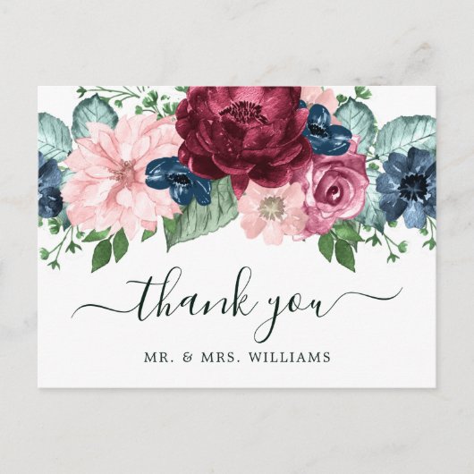 ブルゴーニュとピーチウォーターのカラーフローラ 案内ポストカード (正面)