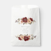 ブルゴーニュとピーチ結婚フローラ フェイバーバッグ (正面)