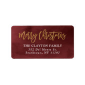 ブルゴーニュとフォイルフェイククリスマス差出人住所 ラベル (正面)