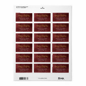 ブルゴーニュとフォイルフェイククリスマス差出人住所 ラベル (フルシート)