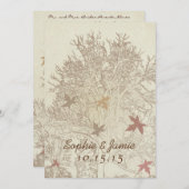 ブルゴーニュとブラウンツリー結婚式招待状 招待状 (正面/裏面)