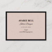 ブルゴーニュとブラックのインテリアデザイナー 名刺 (裏面)