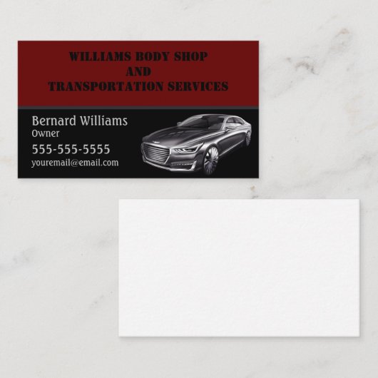ブルゴーニュとブラックの運転サービス 名刺 (正面/裏面)