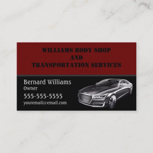 ブルゴーニュとブラックの運転サービス 名刺 (正面)