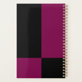 ブルゴーニュとブラックカラーブロックパーソナライズされた プランナー手帳 (裏面)