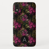 ブルゴーニュとブラックゴールドフォイルバラモノグラム Case-Mate iPhoneケース (裏面)