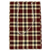 ブルゴーニュとブラックタータンチェック格子状中抱き枕 ミディアムペーパーバッグ (正面)