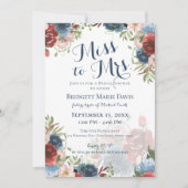 ブルゴーニュとブルーの恋しく思フローラがミセス・ブライダル・ショウェに 招待状 (正面)