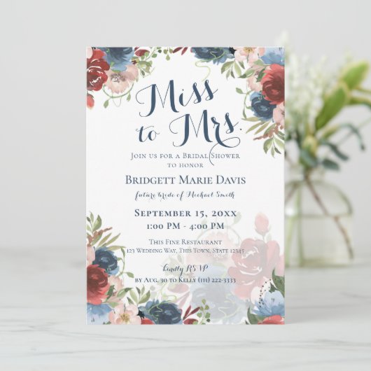 ブルゴーニュとブルーの恋しく思フローラがミセス・ブライダル・ショウェに 招待状 (スタンド正面)