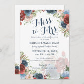 ブルゴーニュとブルーの恋しく思フローラがミセス・ブライダル・ショウェに 招待状 (正面/裏面)