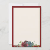 ブルゴーニュとブルーウォーターのカラーフローラキンセアニェラ 招待状 (裏面)