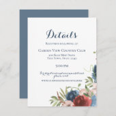 ブルゴーニュとブルーガーデンボタニカルフローラ 招待状 (正面/裏面)