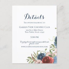 ブルゴーニュとブルーガーデンボタニカルフローラ 招待状