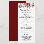 ブルゴーニュとブルーフローラガーランド結婚ズ メニュー (正面/裏面)