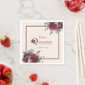 ブルゴーニュとブルーフローラキンセアニェラパーティー スタンダードカクテルナプキン (インサイチュ)